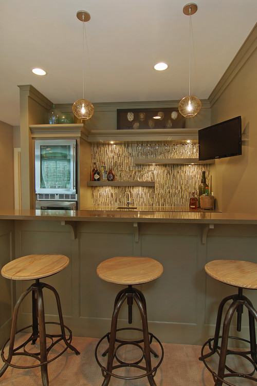 Basement Bar Design Wet Bar Design Inspiration Materials Game Industrial Counter Tile Wooden Classic Classy Traditional Seating Shelving Cabinet Brick Fun Remodel Elegant